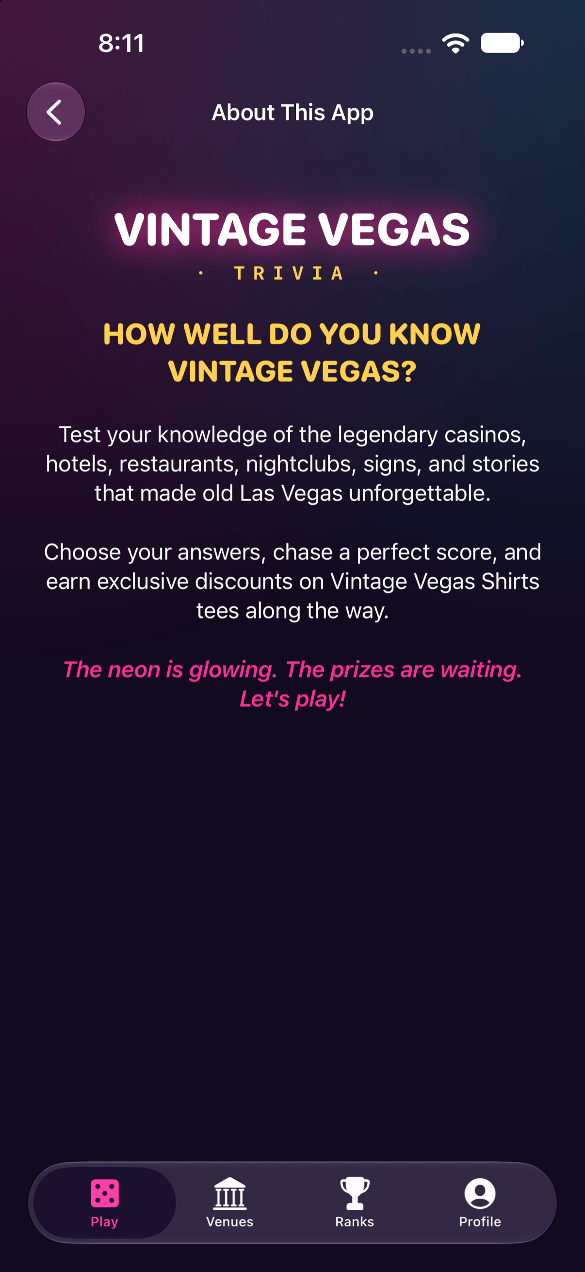 About This App screen